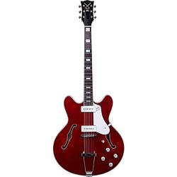 Foto van Vox bobcat v90 semi-hollow body semi-akoestische gitaar (cherry red)