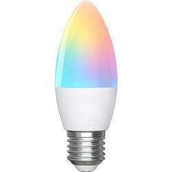 Foto van Led lamp - smart led - aigi loney - bulb c37 - 6.5w - e27 fitting - slimme led - wifi led - rgb + aanpasbare kleur - mat