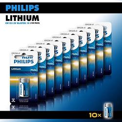 Foto van Philips lithium 3v batterijen cr123 - fotocamera batterij - 1500 mah - knoopcellen - 10 stuks