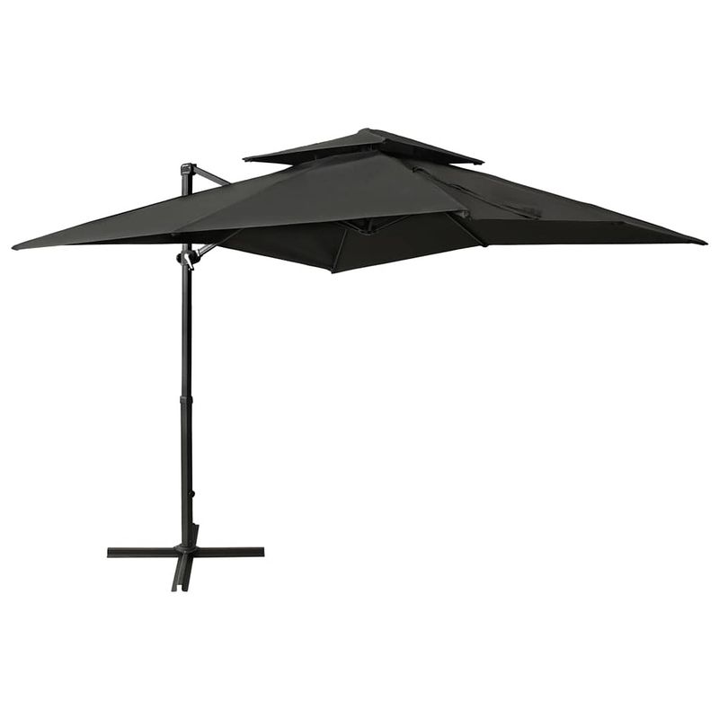 Foto van Vidaxl zweefparasol met dubbel dak 250x250 cm antracietkleurig