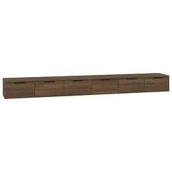 Foto van Vidaxl wandkasten 2 st 102x30x20 cm bewerkt hout bruineikenkleurig