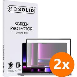 Foto van Go solid! screenprotector voor macbook pro (2021) 14,2-inch m1 max gehard glas - duopack
