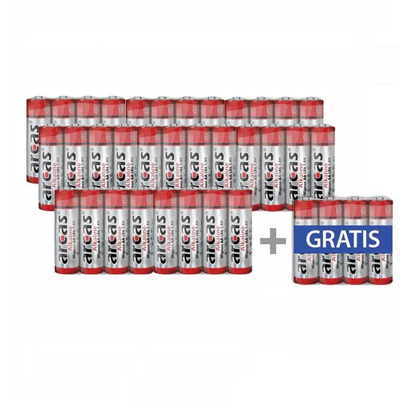 Foto van Arcas lr03 aa batterij (penlite) alkaline 1.5 v 36 stuk(s)