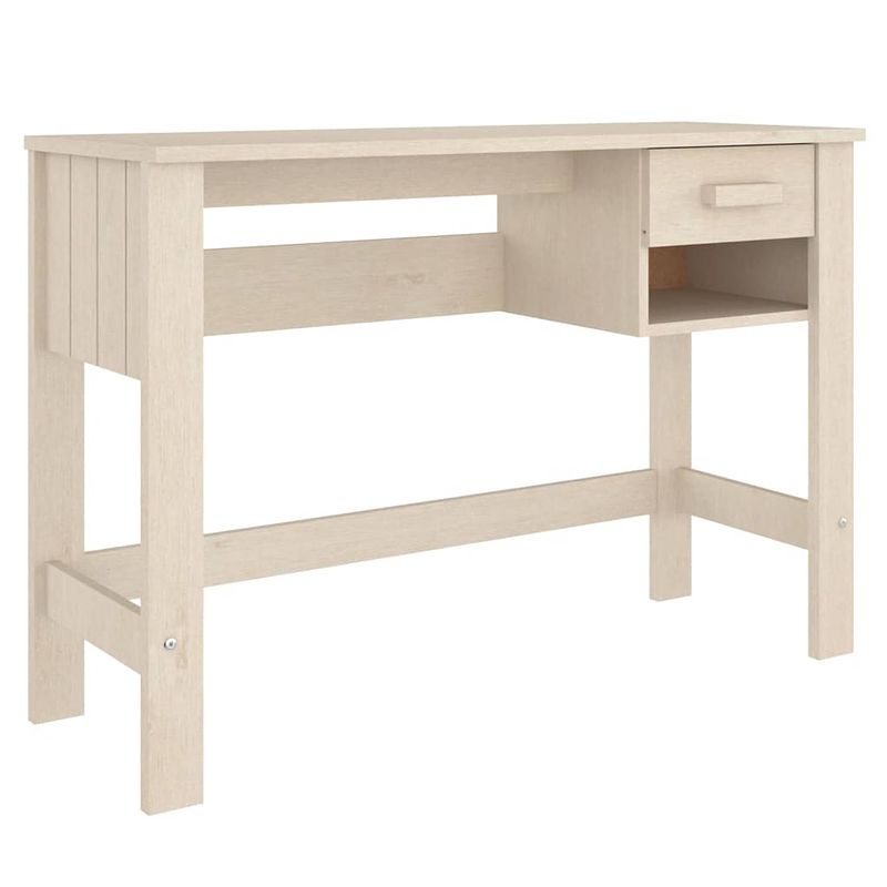 Foto van The living store hamar bureau - massief grenenhout - 110 x 40 x 75 cm - honingbruin