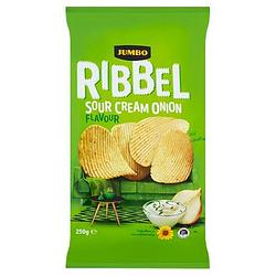 Foto van Jumbo ribbel sour cream onion chips 250g