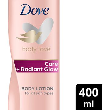 Foto van Dove body love bodylotion care + radiant glow 400ml bij jumbo