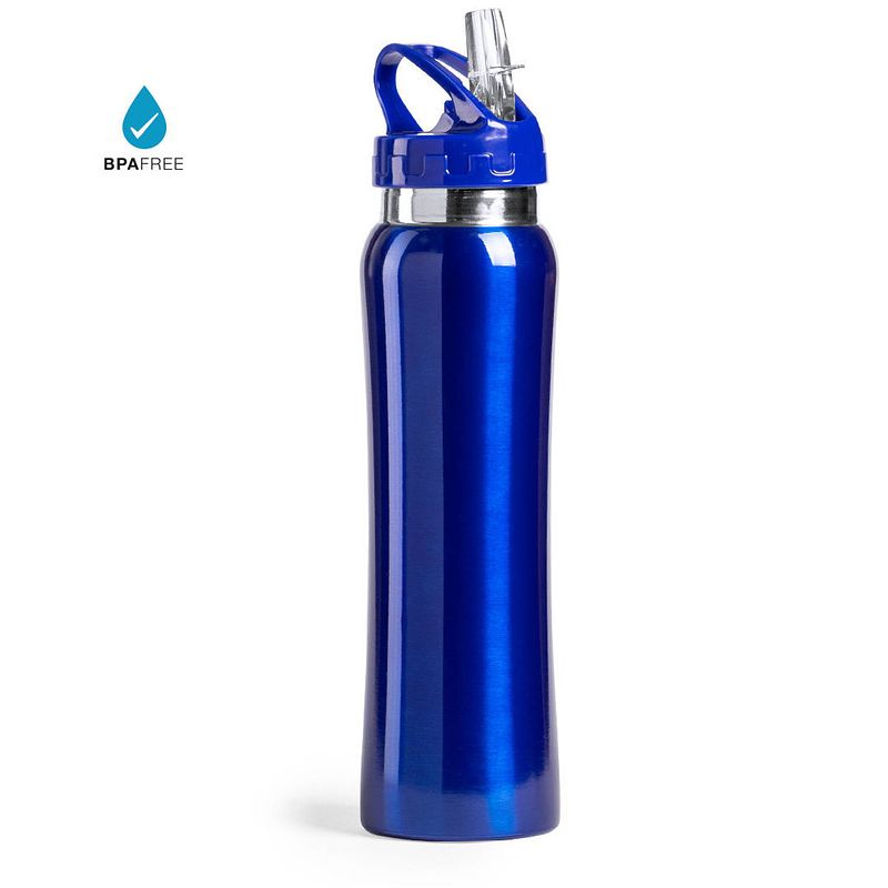 Foto van Drinkfles/waterfles/sport bidon blauw 800 ml - drinkflessen