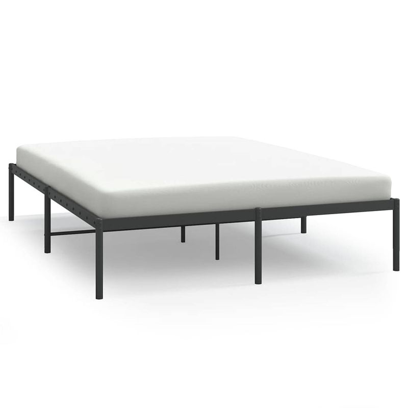 Foto van The living store bedframe classic - metalen constructie - metalen latten - extra opbergruimte - zwart - 207 x 166 x 31