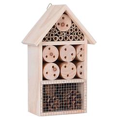 Foto van Progarden insectenhotel 15 x 9 x 25 cm hout/bamboe naturel