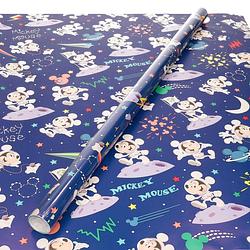 Foto van 1x rollen inpakpapier/cadeaupapier disney mickey mouse astronaut blauw 200 x 70 cm - cadeaupapier