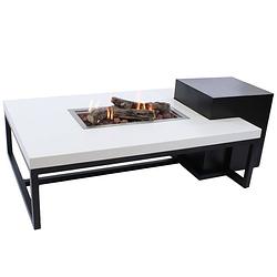 Foto van Enjoyfires vuurtafel ambiance rechthoek zwart-wit 120x80x35 cm