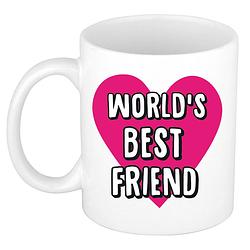 Foto van Bellatio decorations cadeau koffiemok voor beste vriendin - worlds best friend - 300 ml - feest mokken