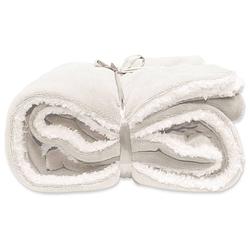 Foto van Droomtextiel luxe plaid white off 150 x 200 cm - fleece deken - super zacht - warm en donzig - bank plaid