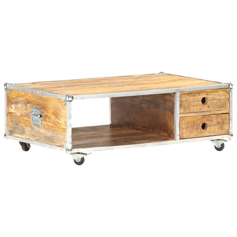 Foto van Vidaxl salontafel 89x59x33 cm massief ruw mangohout