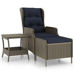 Foto van Vidaxl 2-delige loungeset met kussens poly rattan bruin