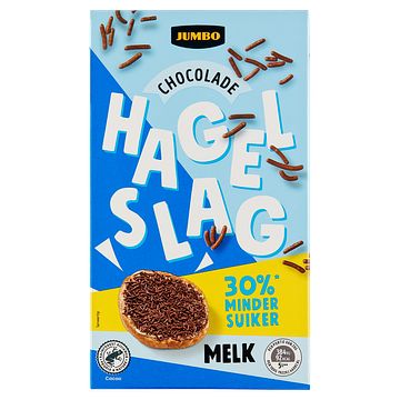 Foto van Jumbo hagelslag melk minder suiker 380g