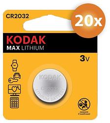 Foto van Voordeelpak kodak cr2032 knoopcel batterijen - 20 stuks