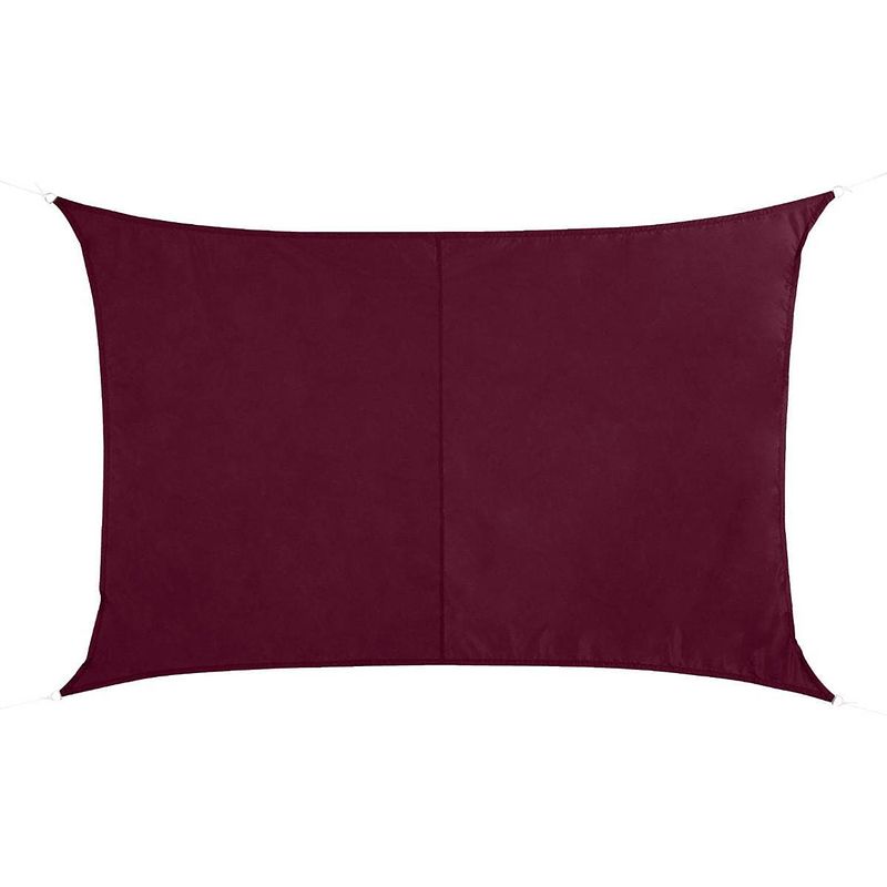 Foto van Polyester schaduwdoek/zonnescherm curacao rechthoekig bordeaux rood 3 x 4 meter - schaduwdoeken