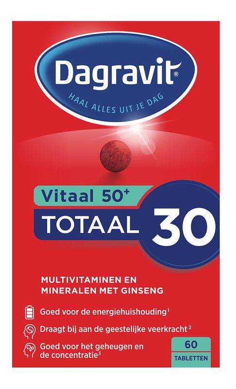 Foto van Dagravit vitaal 50+ multivitaminen tabletten, 60 stuks bij jumbo