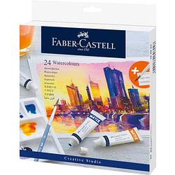 Foto van Faber castell waterverf 216 ml aluminium wit/blauw 26-delig