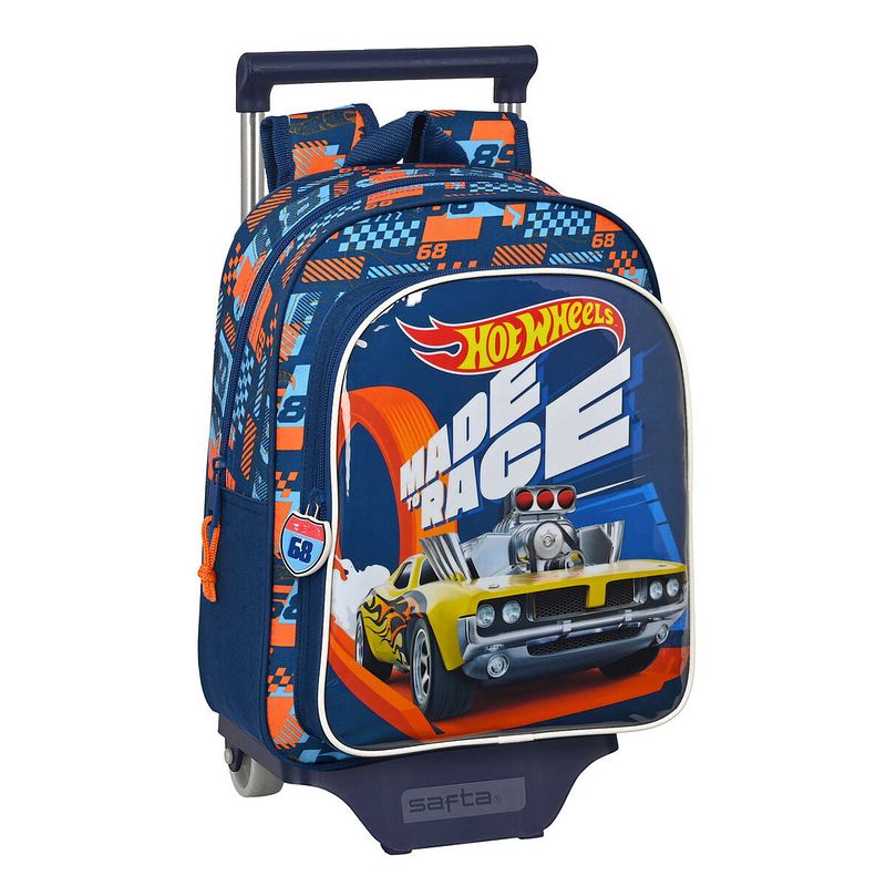 Foto van Schoolrugzak met wielen hot wheels speed club oranje (27 x 33 x 10 cm)