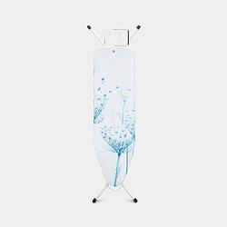 Foto van Brabantia strijkplank b, 124x38 cm cotton flower met strijkijzerhouder - white