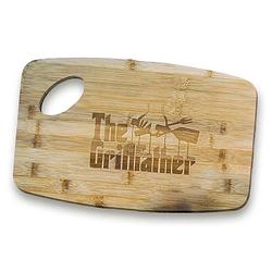 Foto van The grillfather snijplank - bamboe - ingebrand logo - 38x25 cm - bamboe snijplank - godfather cutting board -