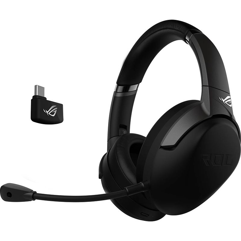 Foto van Asus rog strix go 2.4 over ear headset radiografisch, kabel gamen stereo zwart microfoon uitschakelbaar (mute)