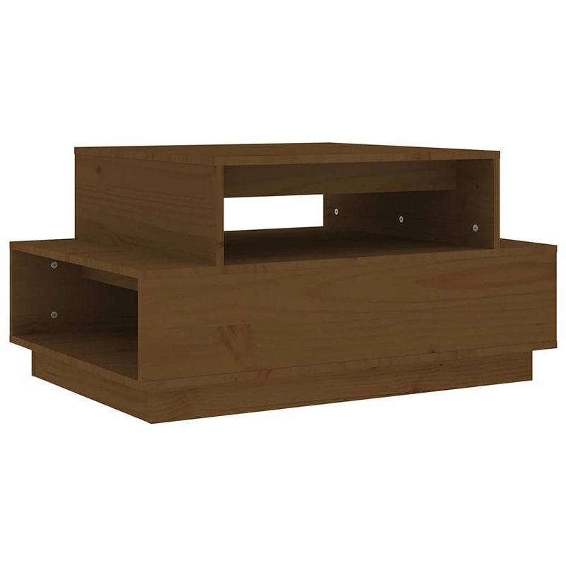 Foto van The living store - salontafel - hout - 80 x 55 x 40.5 cm - honingbruin