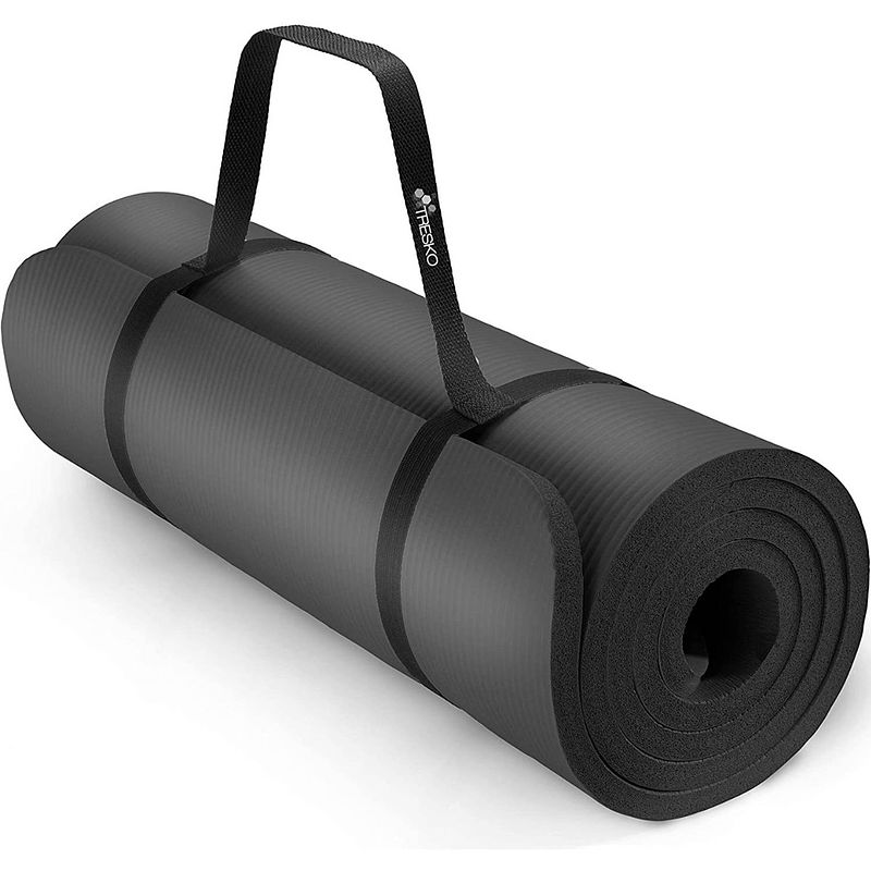 Foto van Yoga mat zwart 1,5 cm dik, fitnessmat, pilates, aerobics