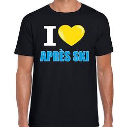 Foto van I love apres-ski t-shirt wintersport zwart voor heren xl - feestshirts