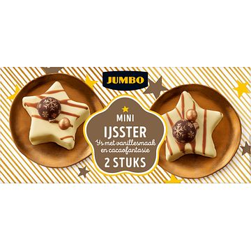 Foto van Jumbo mini ijsster met vanillesmaak en chocolade 2 stuks