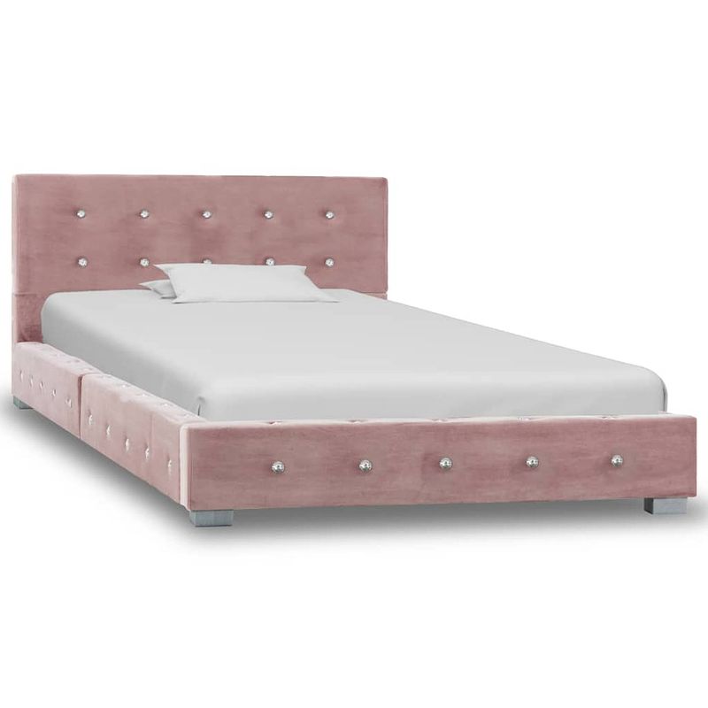 Foto van Vidaxl bedframe fluweel roze 90x200 cm