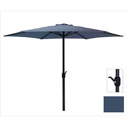 Foto van Aluminium parasol met handig opdraaisysteem - ø300 cm - donkerblauw