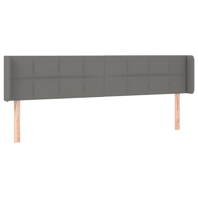 Foto van The living store hoofdeind bed - donkergrijs - 163 x 16 x 78/88 cm - trendy ontwerp - duurzaam materiaal