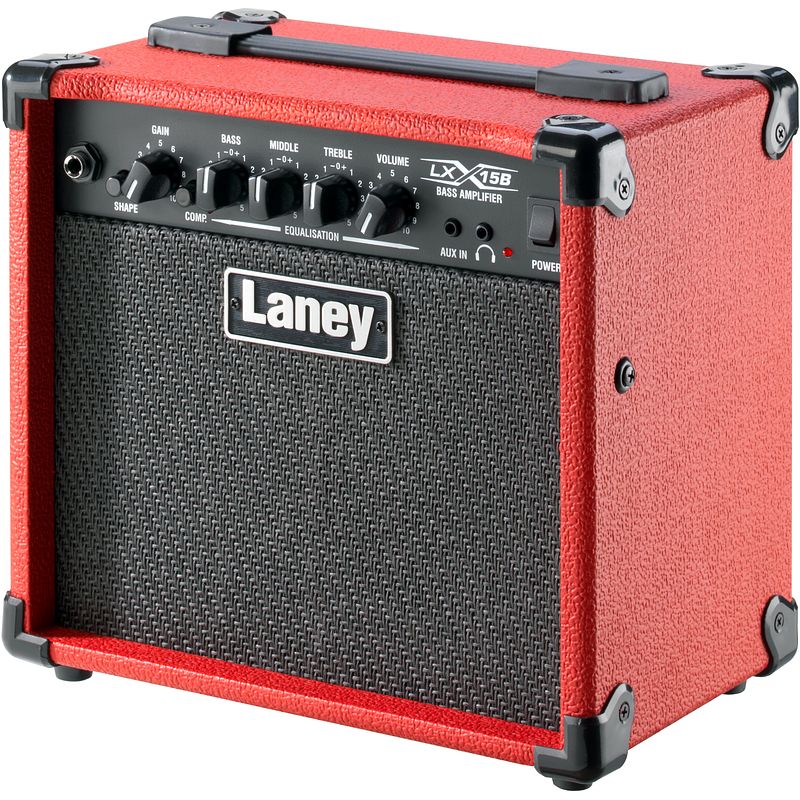 Foto van Laney lx15b-red 15w basgitaarversterker combo