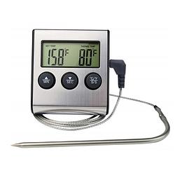 Foto van Grill thermometer - bbq thermometer - zwart/zilver