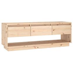 Foto van The living store zwevend grenenhouten tv-meubel - 110.5 x 34 x 40 cm - onbehandeld