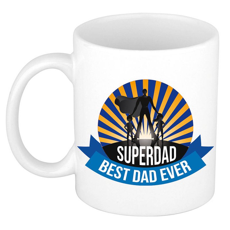 Foto van Superdad, best dad ever vaderdag cadeau mok / beker wit - feest mokken