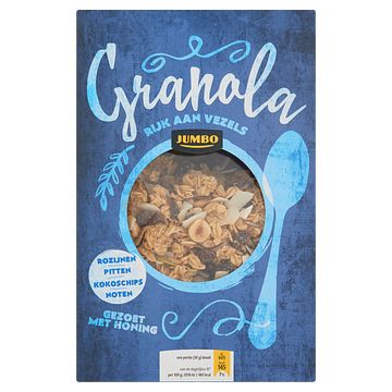 Foto van Jumbo granola rozijnen, pitten, kokoschips, noten 350g