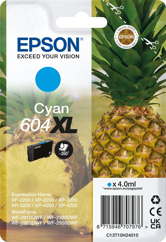 Foto van Epson 604xl cartridge cyaan