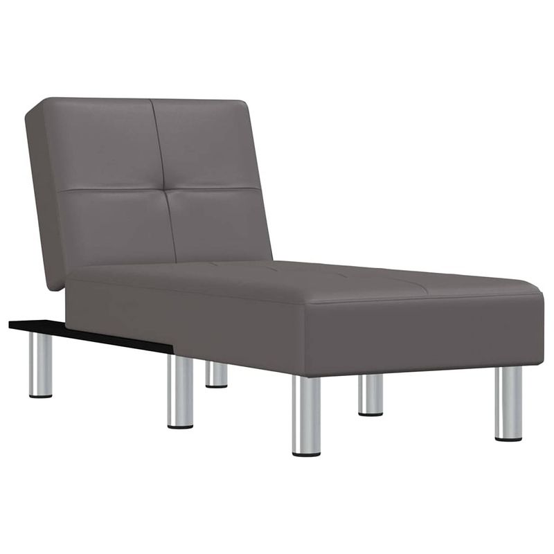 Foto van Vidaxl chaise longue kunstleer grijs