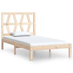 Foto van The living store houten bedframe - klassiek - 100 x 200 cm - massief grenenhout