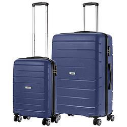 Foto van Travelz big bars kofferset trolleyset 2-delig handbagage + groot blauw