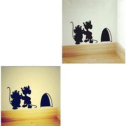 Foto van Muursticker plintsticker zwart muizen detail voor in huis woonkamer zolder slaapkamer