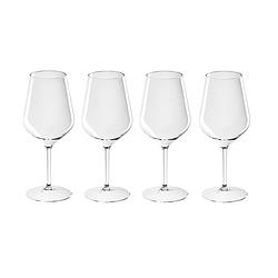 Foto van 4x witte of rode wijn glazen 47 cl/470 ml van onbreekbaar kunststof - wijnglazen