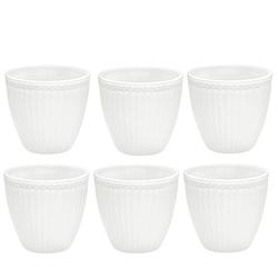 Foto van Set van 6x stuks beker (latte cup) greengate alice wit 300 ml - ø 10 cm