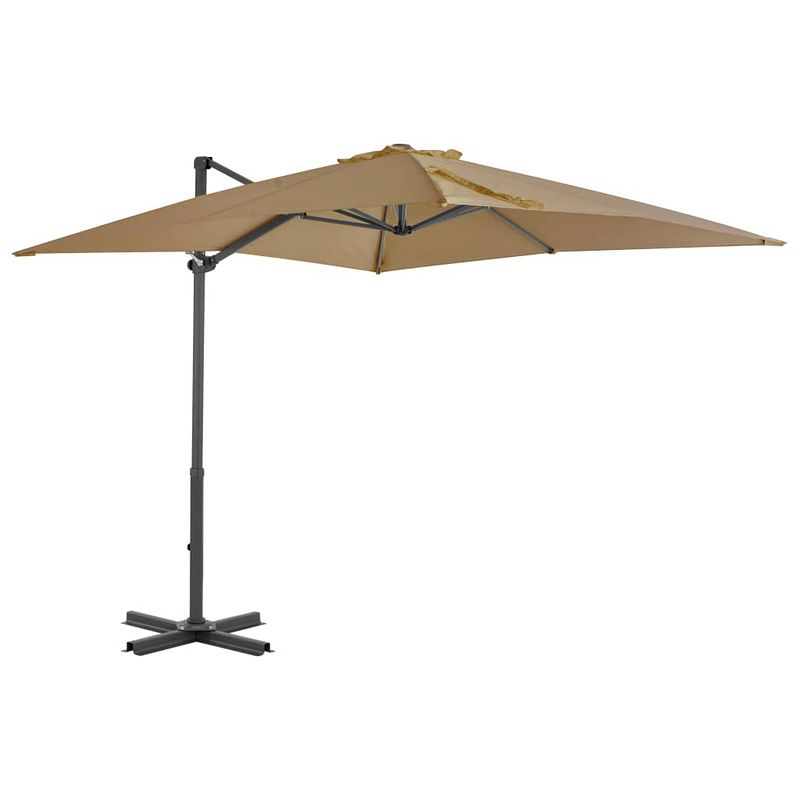 Foto van Vidaxl zweefparasol met aluminium paal 250x250 cm taupe