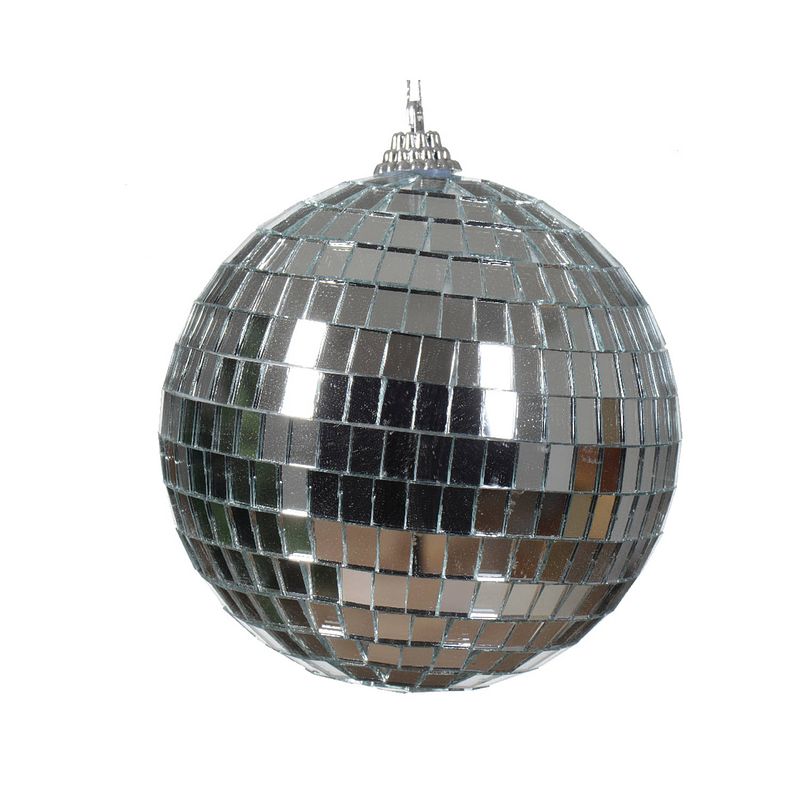 Foto van Decoris - kerstballen foam d10l10 cm zilver kerst