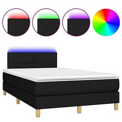 Foto van The living store boxspring - led - pocketvering - huidvriendelijk - zwart - 203 x 120 x 78/88 cm